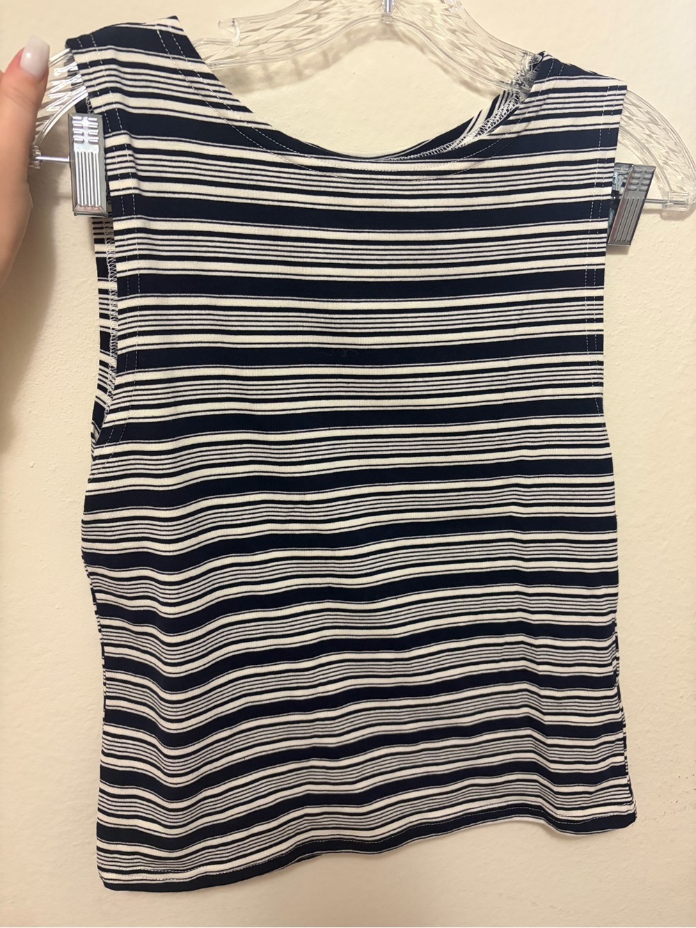 Edikted Navy & White Striped Tank Top